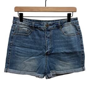 ModCloth Denim Hi Rise Folded Cuff Jeans Shorts 12